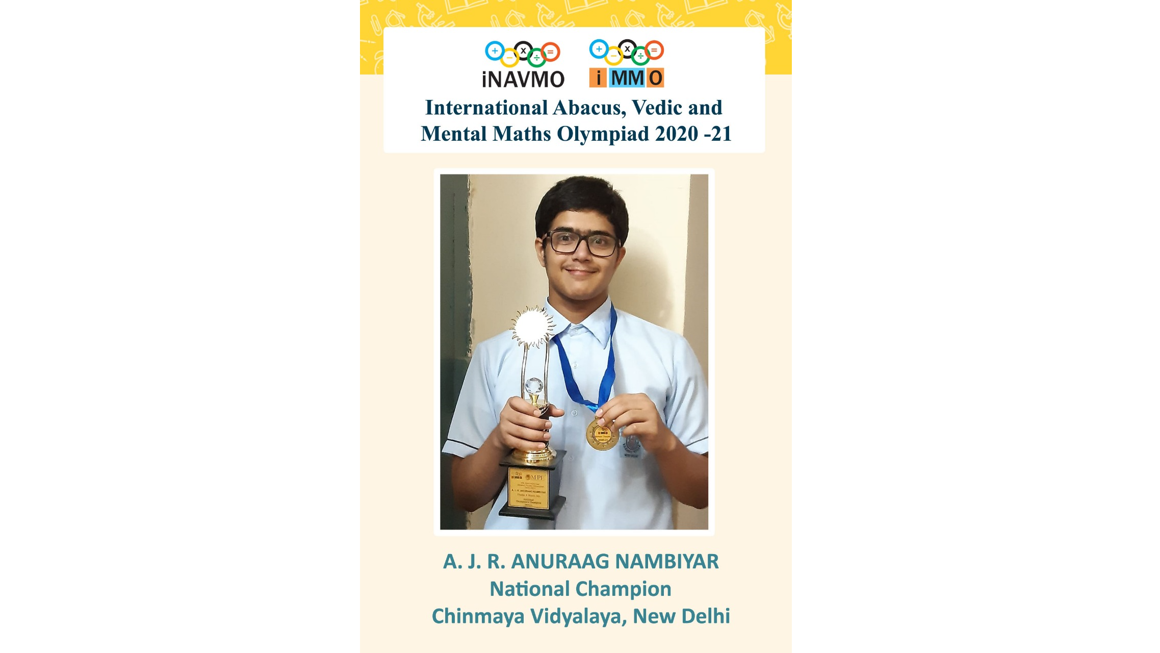 National Winner A. J. R. ANURAAG NAMBIYAR